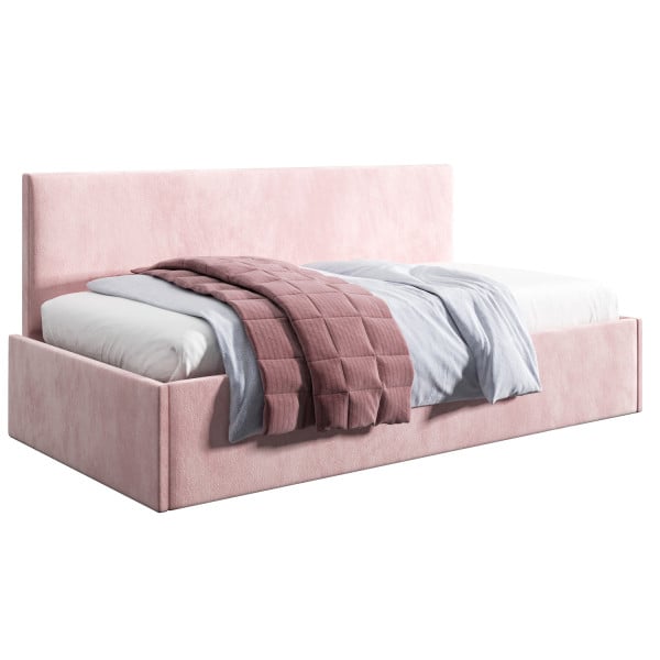 Łóżko młodzieżowe 90x200 Comfort Bari, Różowy, Pojemnik 640696