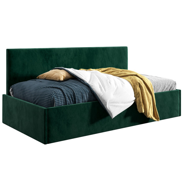Łóżko młodzieżowe 90x200 Comfort Bari, Zielony, Pojemnik 640863