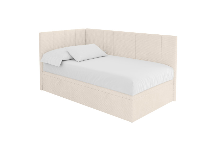 ŁÓŻKO MŁODZIEŻOWE bez materaca+pojemnik - LOVY 100x200 beżowe 1067569