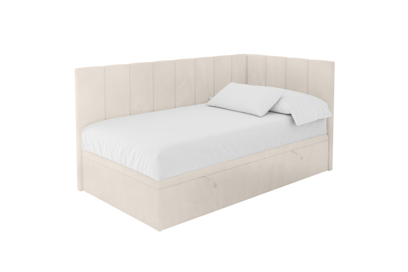 ŁÓŻKO MŁODZIEŻOWE bez materaca+pojemnik- LOVY 100x200 beżowe 1067585