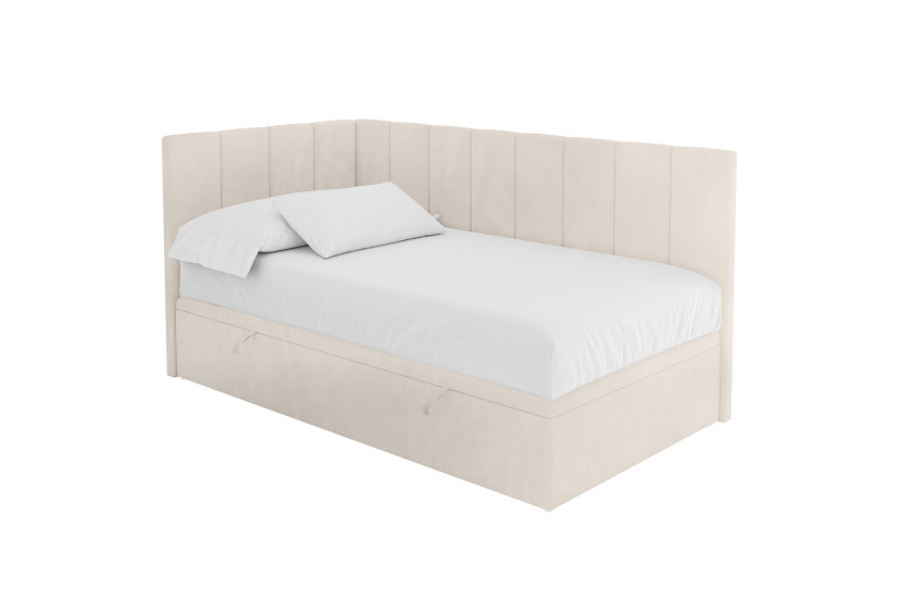 ŁÓŻKO MŁODZIEŻOWE bez materaca+pojemnik - LOVY 100x200 beżowe 1067550