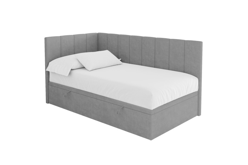 ŁÓŻKO MŁODZIEŻOWE bez materaca+pojemnik - LOVY 100x200 szare 1067574