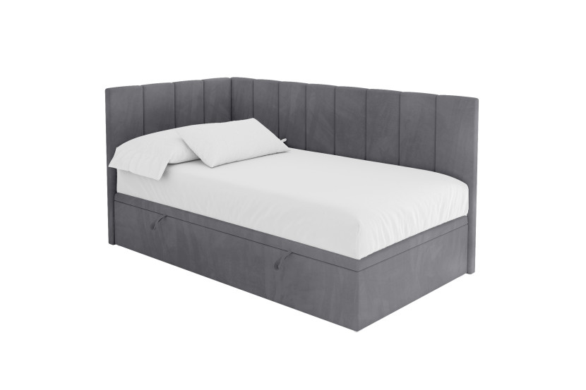 ŁÓŻKO MŁODZIEŻOWE bez materaca+pojemnik - LOVY 80x200 ciemnoszare 1067561