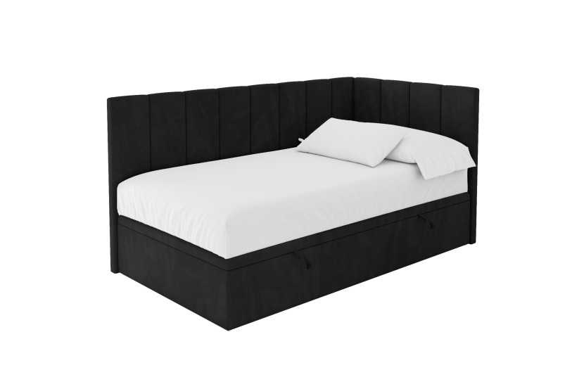 ŁÓŻKO MŁODZIEŻOWE bez materaca+pojemnik- LOVY 80x200 czarne 1067619
