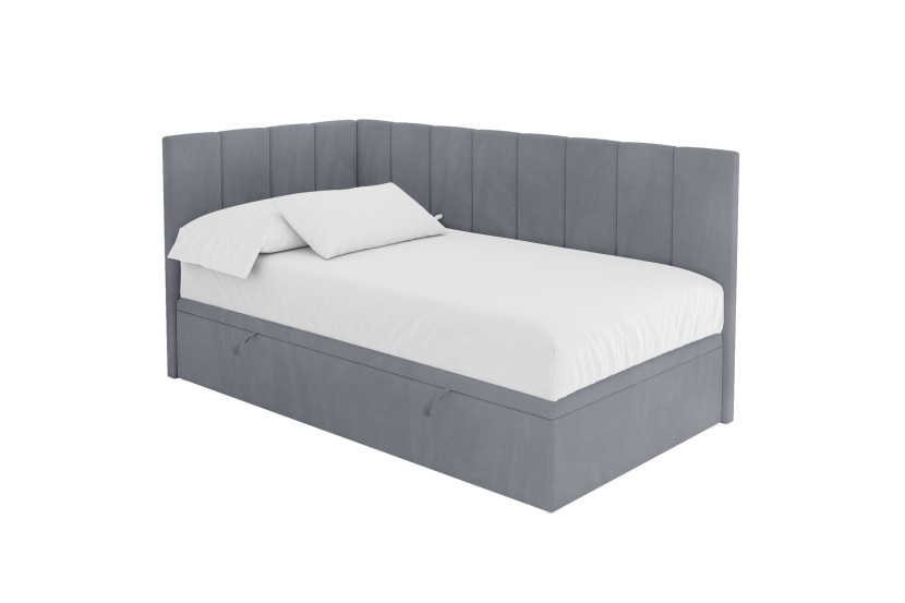 ŁÓŻKO MŁODZIEŻOWE bez materaca+pojemnik - LOVY 80x200 szare 1067591
