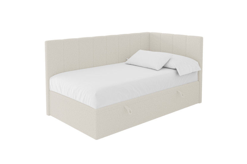 ŁÓŻKO MŁODZIEŻOWE bez materaca+pojemnik- LOVY 90x200 beżowe 1067562