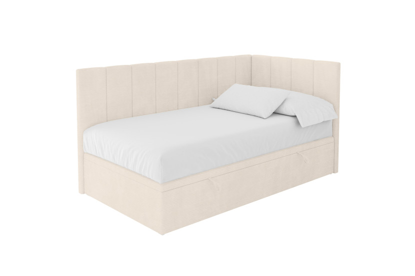 ŁÓŻKO MŁODZIEŻOWE bez materaca+pojemnik- LOVY 90x200 beżowe 1067545