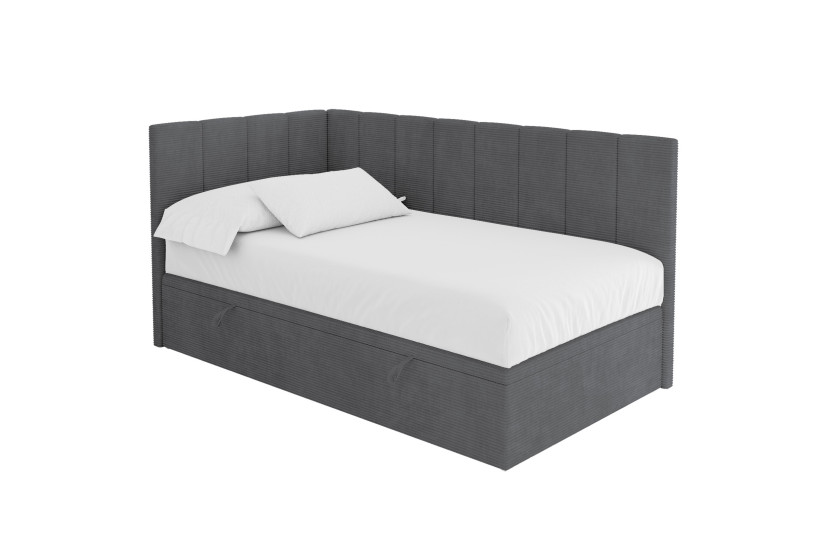 ŁÓŻKO MŁODZIEŻOWE bez materaca+pojemnik - LOVY 90x200 ciemnoszare 1067606