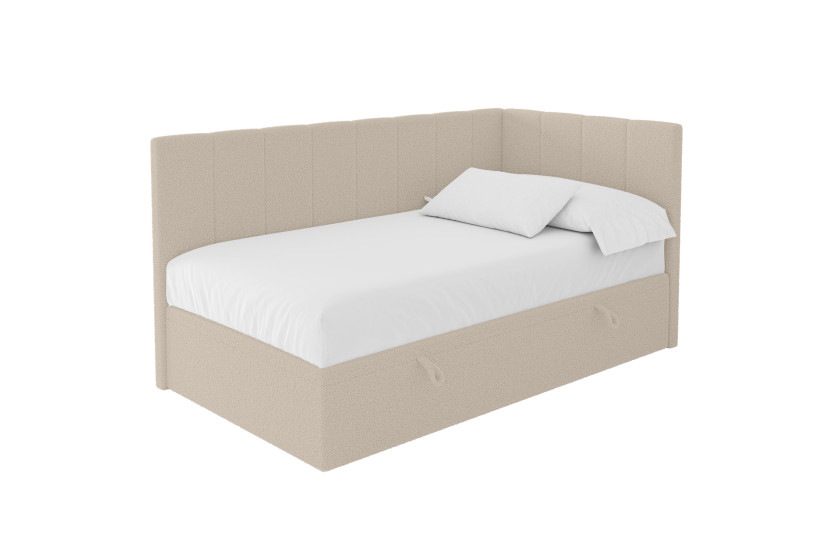 ŁÓŻKO MŁODZIEŻOWE z materacem+pojemnik- LOVY 100x200 ciemnobeżowe 1067540