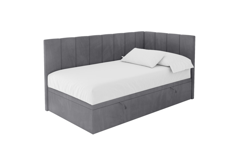 ŁÓŻKO MŁODZIEŻOWE z materacem+pojemnik- LOVY 80x200 ciemnoszare 1067636