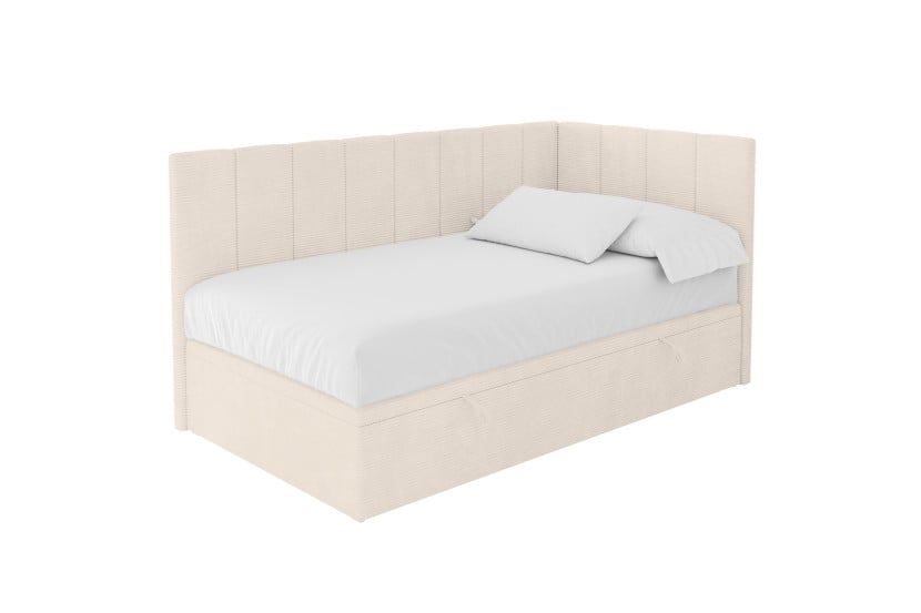 ŁÓŻKO MŁODZIEŻOWE z materacem+pojemnik- LOVY 90x200 beżowe 1067594