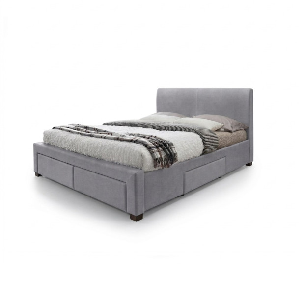 Łóżko MODENA 3 160x200 szare velvet z szufladą/bez materaca 979955