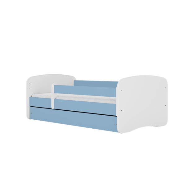 Łóżko niebieskie Auto wyścigowe z szufladą materac piankowy 180x80 1054219