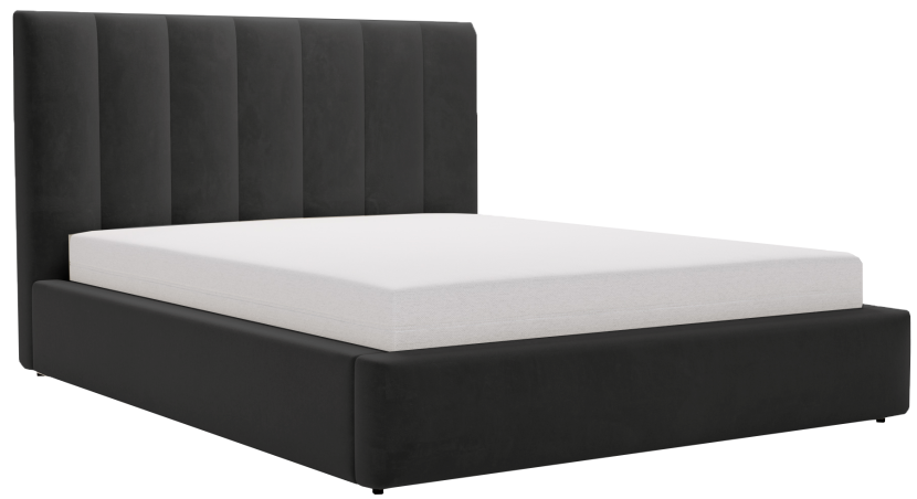 Łóżko nowoczesne 180x200 Velor ze stelażem metalowym - Czarny 1053006