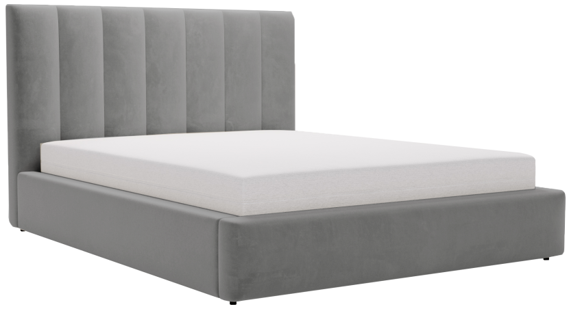 Łóżko nowoczesne 180x200 Velor ze stelażem metalowym - Szary 1052118