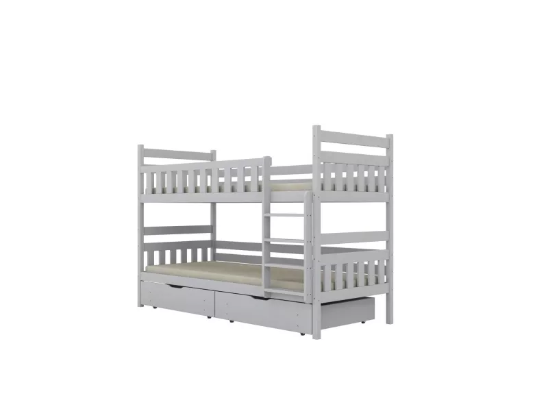 Łóżko piętrowe BARTEK 160x80 białe drewniane bez szuflady/bez materaca 949981