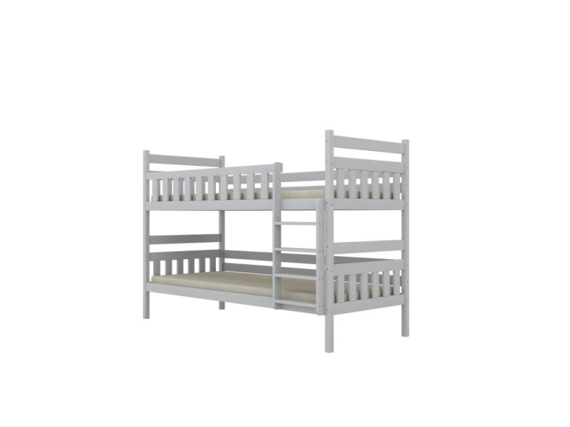 Łóżko piętrowe BARTEK 180x80 białe drewniane bez szuflady/bez materaca 949960