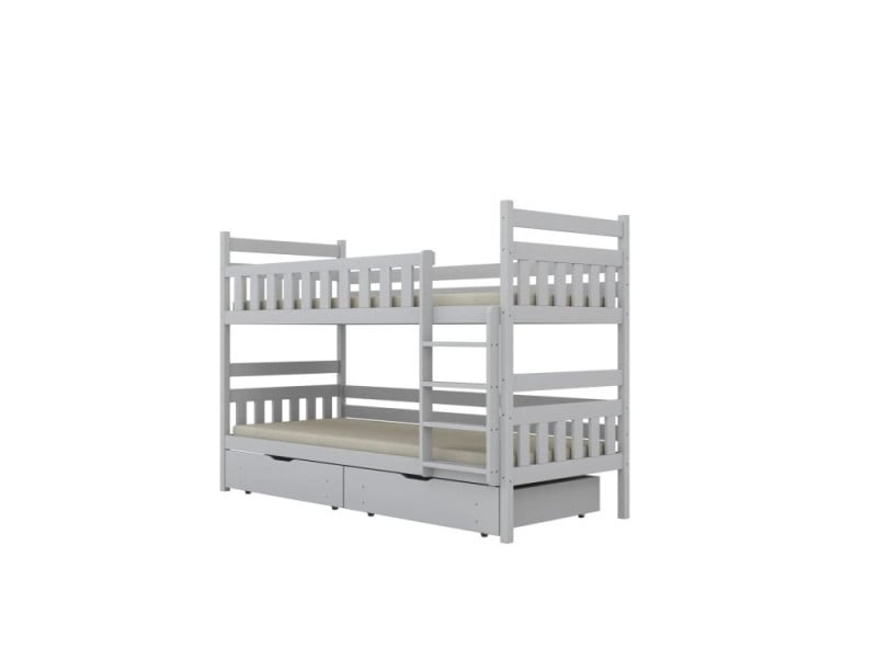 Łóżko piętrowe BARTEK 200x80 białe drewniane bez szuflady/bez materaca 950011