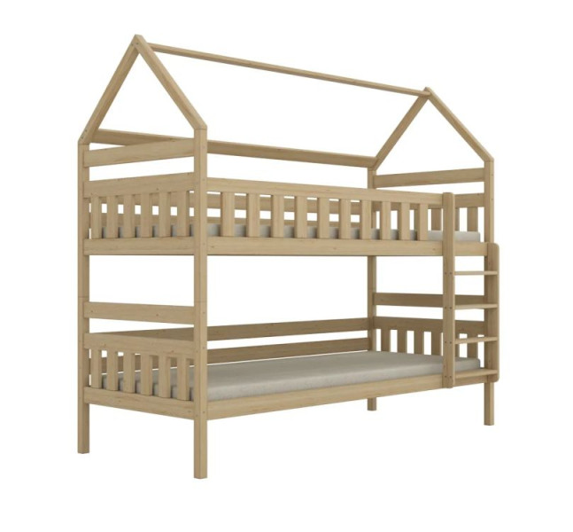 Łóżko piętrowe domek FELIKS 180x80 sosna lakierowana drewniane 949969