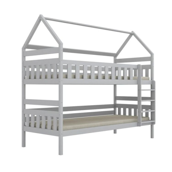Łóżko piętrowe domek FELIKS 200x90 białe drewniane 950054