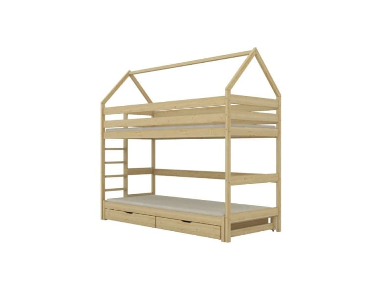Łóżko piętrowe domek TOBI 1 160x80 sosna bez szuflady/bez materaca 950492