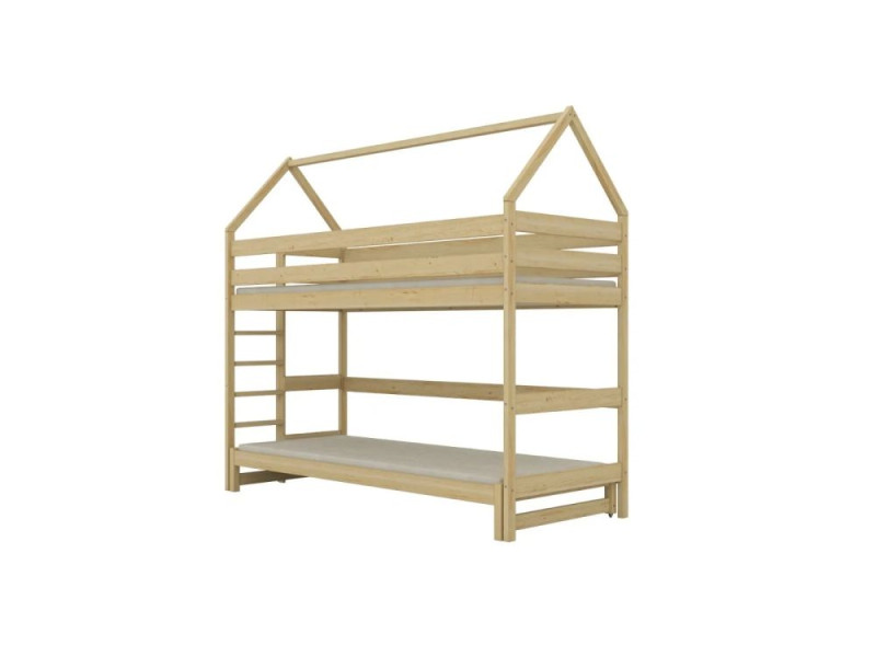 Łóżko piętrowe domek TOBI 1 200x80 sosna bez szuflady/bez materaca 950554