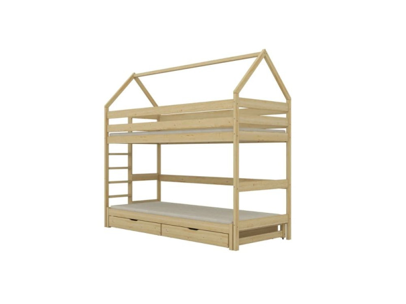 Łóżko piętrowe domek TOBI 1 200x90 sosna bez szuflady/bez materaca 950439