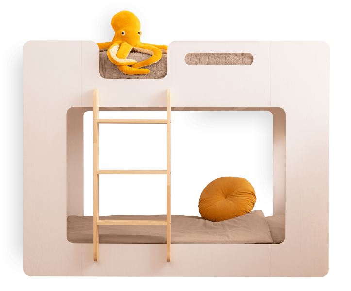 Łóżko piętrowe drewniane MIMI L Białe - SMARTWOOD® 173849