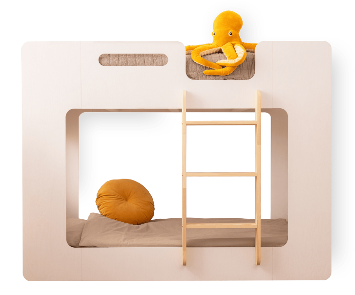 Łóżko piętrowe drewniane MIMI P Białe - SMARTWOOD® 173846