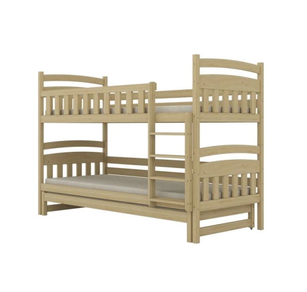 Łóżko piętrowe JULITA 180x80 sosna drewniane bez szuflady/bez materaca 950589