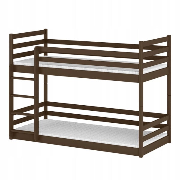 Łóżko piętrowe podłogowe ze stelażem flex MINI 80x200 ciemna czekolada 941791