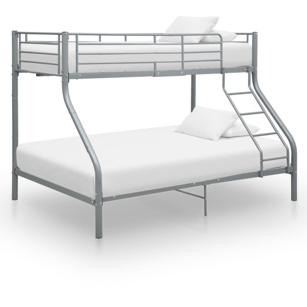 Łóżko piętrowe Szary Metal vidaXL 562518