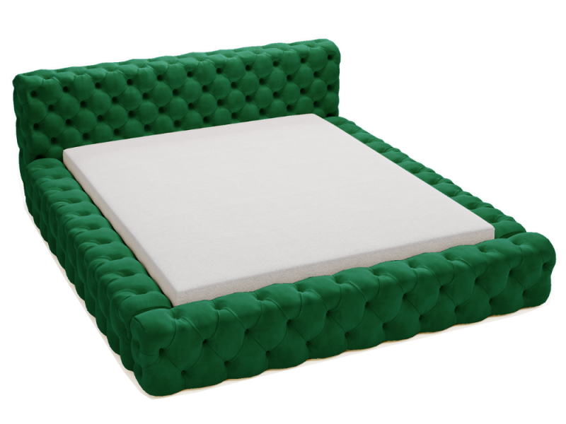Łóżko pikowane ARMANI BIS 120x200 zielone z pojemnikiem 201897
