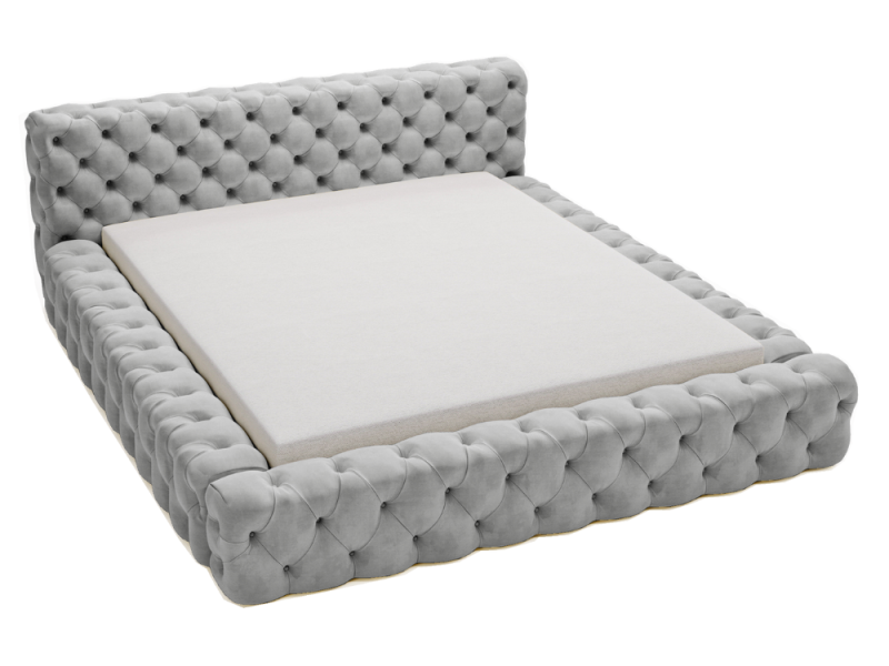 Łóżko pikowane ARMANI BIS 160x200 szare z pojemnikiem 201937