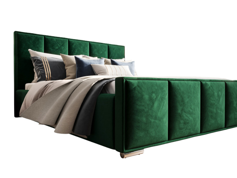 Łóżko Podwójne + 2 Oparcia Fancy 140 Zieleń + Stelaż Drewno 354675