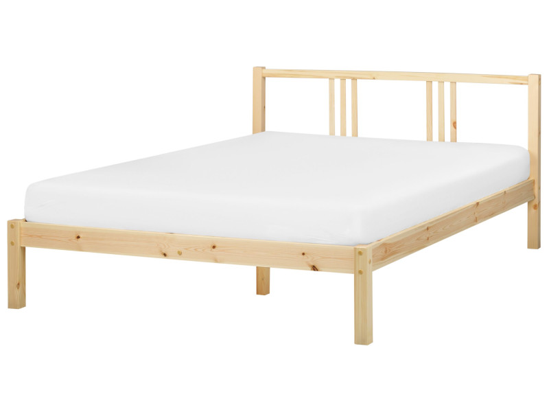 Łóżko podwójne drewno 140x200 jasne drewno 299656