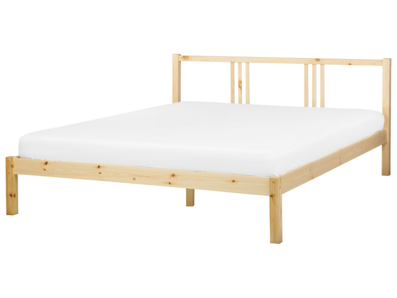 Łóżko podwójne drewno 160x200 jasne drewno 299652