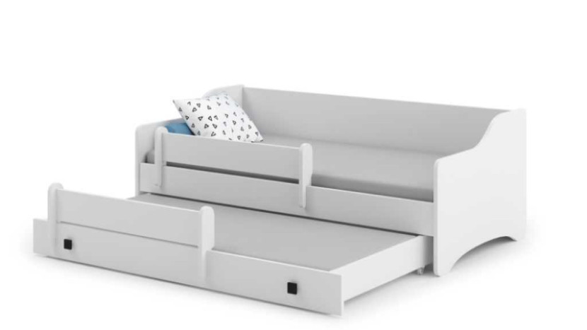 Łóżko podwójne ERYK z barierką 160x80 uchwyt czarny 1051151