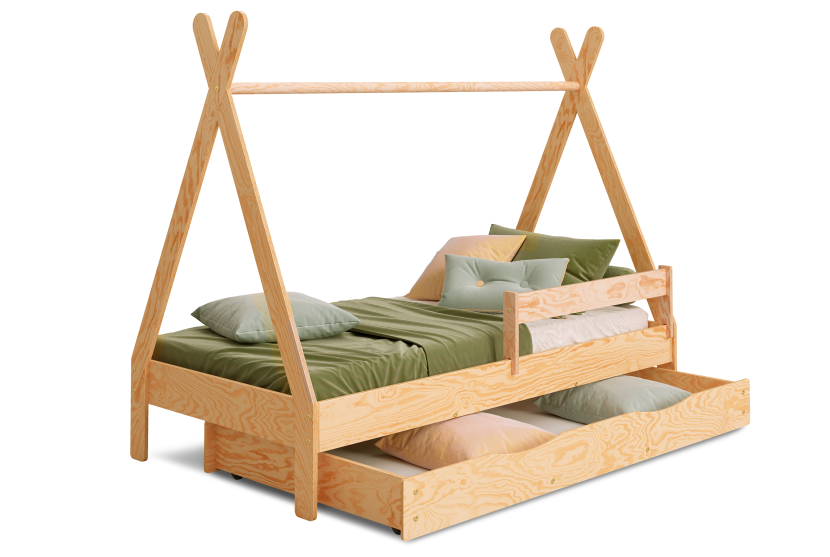 Łóżko pojed. z szufladą drewn. TIPI DRAWER Lakier SMARTWOOD® 223062