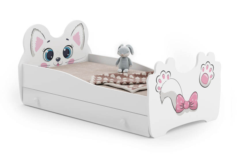 Łóżko pojedyncze Pink cat 160x80 z szufladą 85845