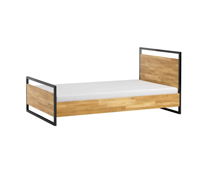 Łóżko pojedyncze z drewna i metalu w stylu loft 90x200cm 358574