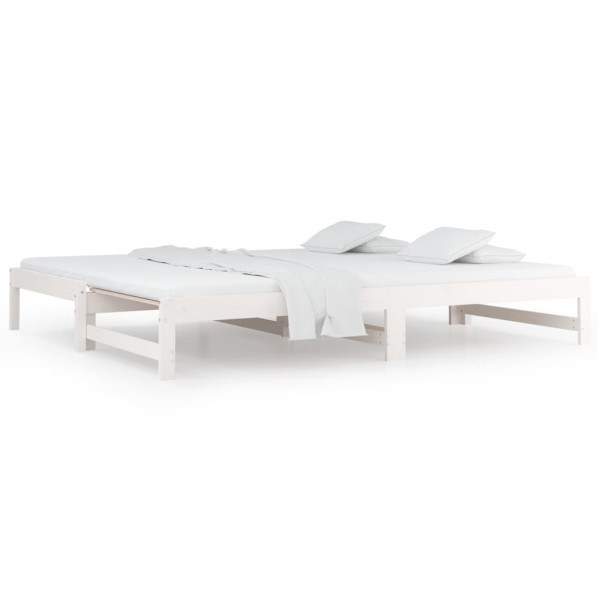 Łóżko rozsuwane białe 2x(90x200) cm lite drewno sosnowe 476934