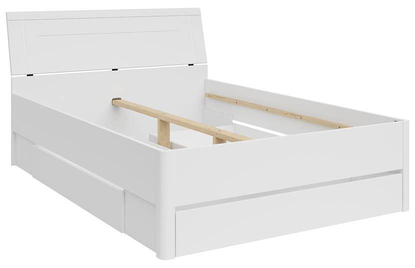 Łóżko Saturn 140x200 z 3 szufladami białe 63514