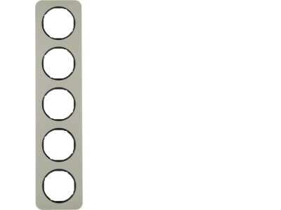 Ramka pięciokrotna, stal szlachetna/czarny, R.1 | 10152104 Hager