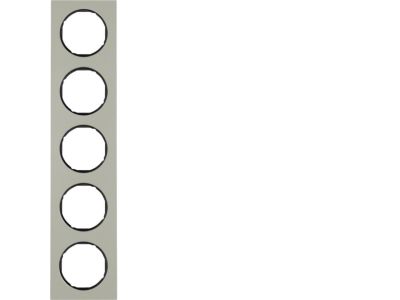 Ramka pięciokrotna, stal szlachetna/czarny, R.3 | 10152204 Hager