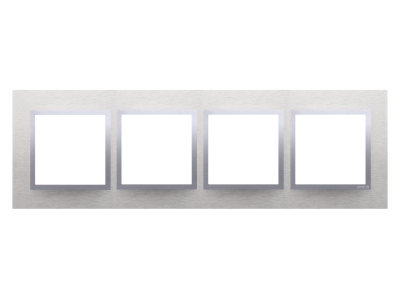 Ramka poczwórna Nature-Metal, inox klasyczny, IP20/IP44* DRN4/77 Simon 54 Nature | DRN4/77 Kontakt Simon