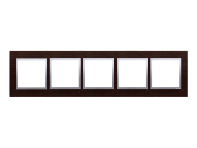 Ramka pięciokrotna Nature-Drewno, Srebrne Wenge, IP20/IP44 DRN5/84 Simon 54 Nature | DRN5/84 Kontakt Simon