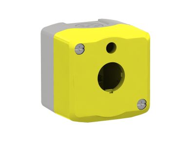 Puste kaseta w kolorze żółtym na podświetlany 1 otwór e.stop | XALKW01 Schneider Electric