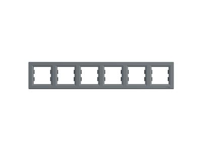 Ramka 6-krotna pozioma, stal Asfora | EPH5800662 Schneider Electric