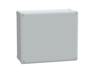 Puszka ABS IP66 IK07 wew 325x275x120 (WxSxG) zew 341x291x128 nieprzezroczysta pokrywa W20 RAL7035 | NSYTBS342912 Schneider Electric